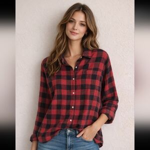 dylan Buffalo Plaid Button-Down NWT Size L